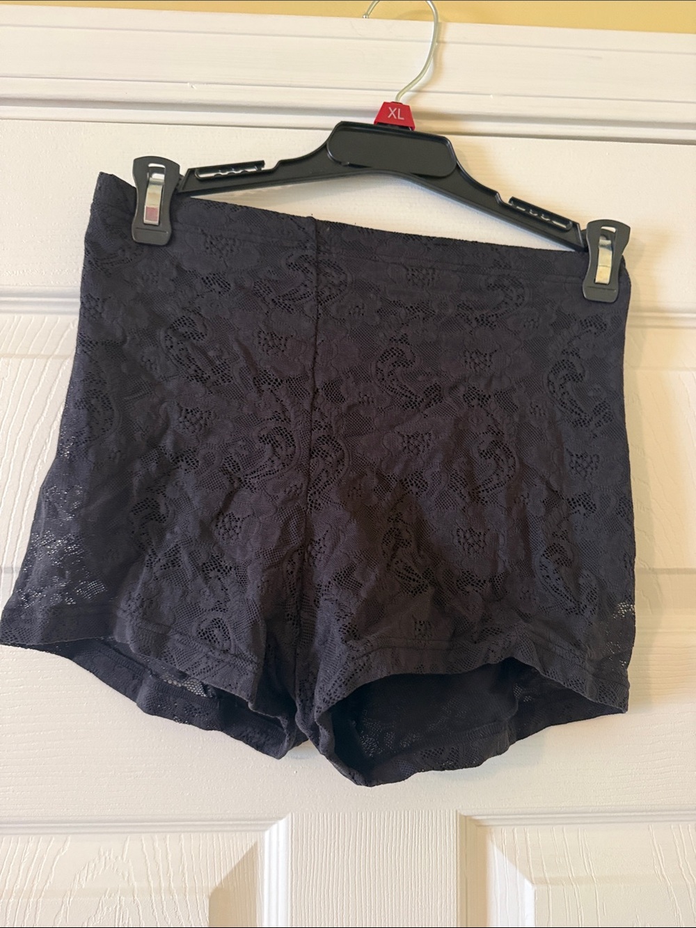 Flexees Black Lace High-Waist Shaping Shorts